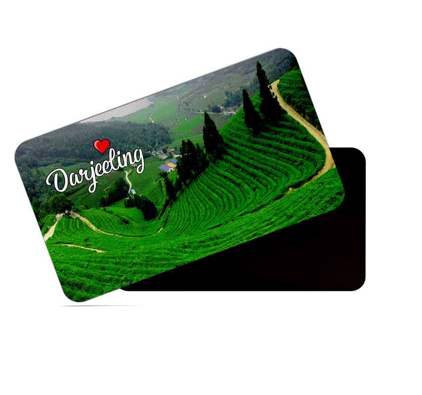 dhcrafts Rectangular Rubber Fridge Magnet / Magnetic Card Multicolor West Bengal Darjeeling D2 Design Pack of 1 (8.6cm x 5.4cm)